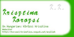 krisztina korozsi business card