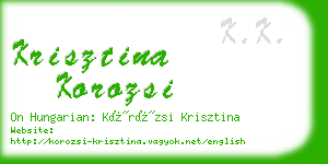 krisztina korozsi business card